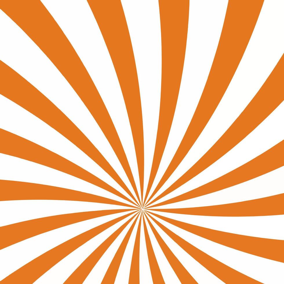 An orange and white striped background with a sunburst vector