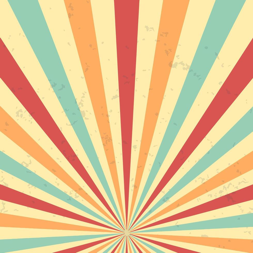 Retro background with sun rays illustration vector