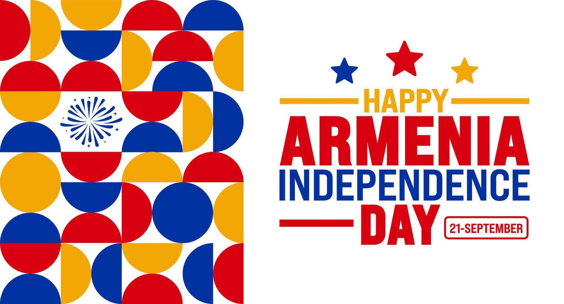 21 September Armenia independence day geometric shape pattern background or banner design template. Holiday concept. Template for background, banner, card, poster, placard, design. eps 10 vector