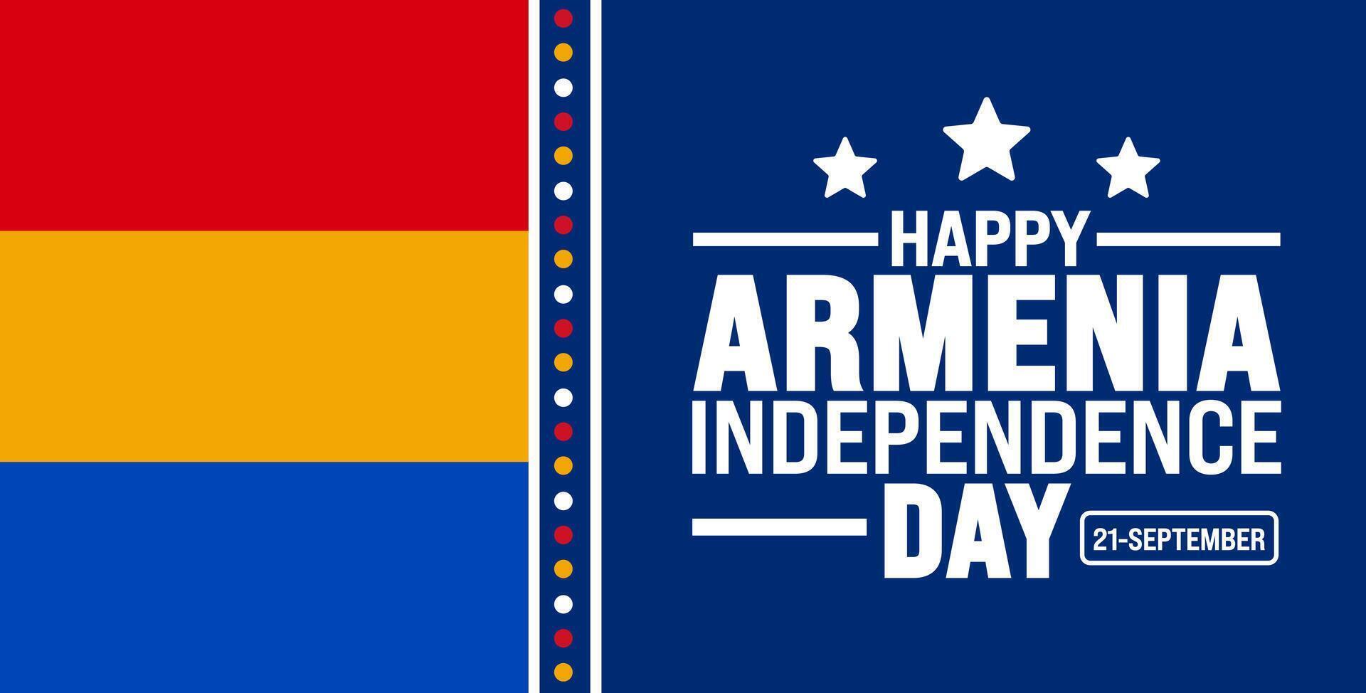 21 September Armenia independence day background or banner design template. Holiday concept. Template for background, banner, card, poster, placard, design. illustration design. eps 10 vector