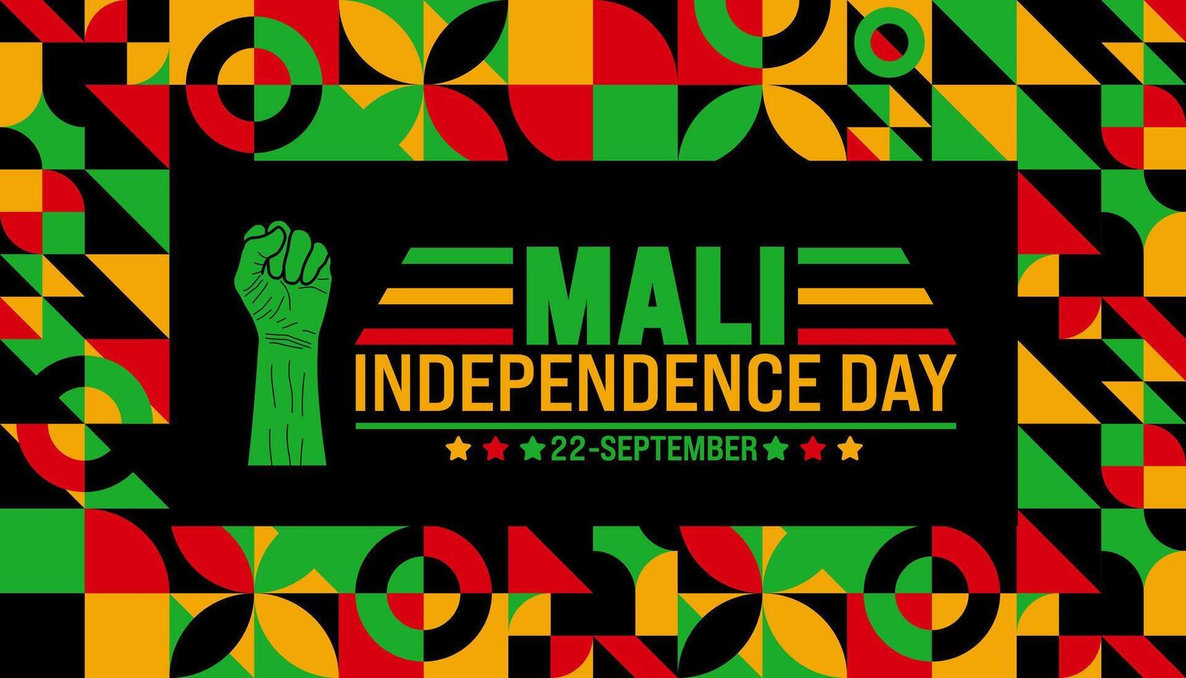 22 September Mali independence day geometric shape pattern background or banner design template. Holiday concept. Template for background, banner, card, poster, placard, design. eps 10 vector