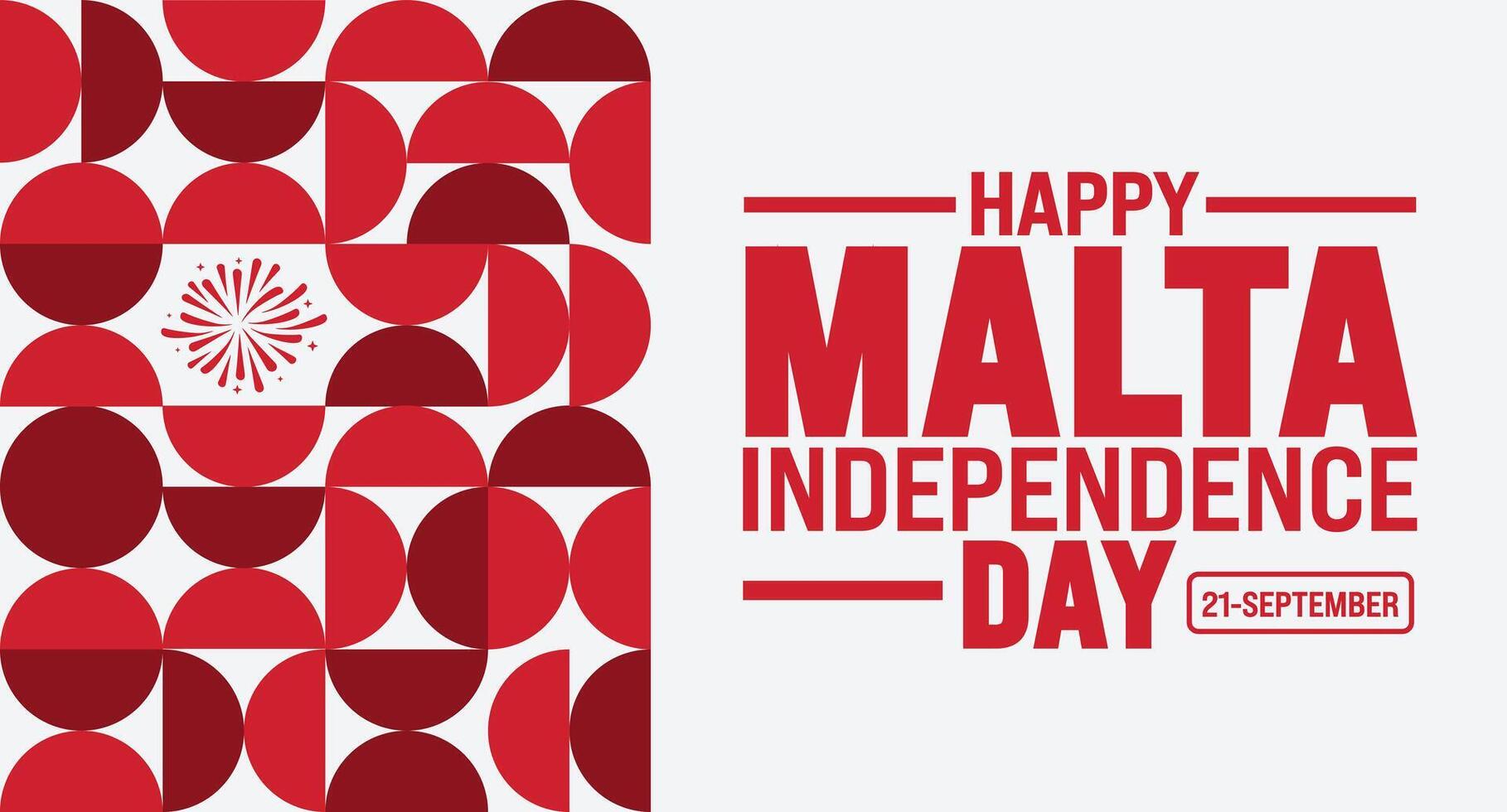 21 September Malta independence day geometric shape pattern background or banner design template. Holiday concept. Template for background, banner, card, poster, placard, design. eps 10 vector