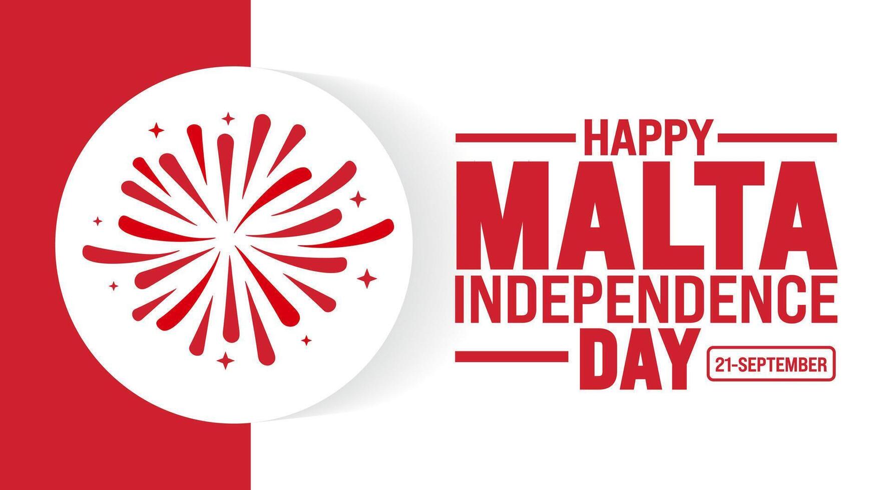 21 September Malta independence day fireworks background or banner design template. Holiday concept. Template for background, banner, card, poster, placard, design. eps 10 vector