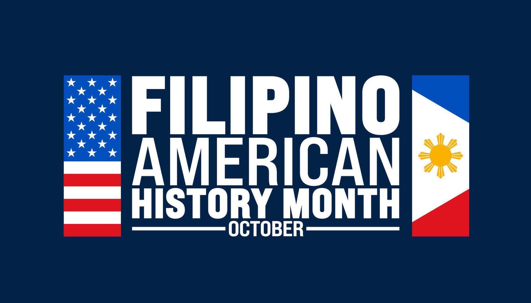 Filipino American History Month background or banner design template is observed every year in October. Holiday concept. Template for card, poster, placard, template. eps 10 vector