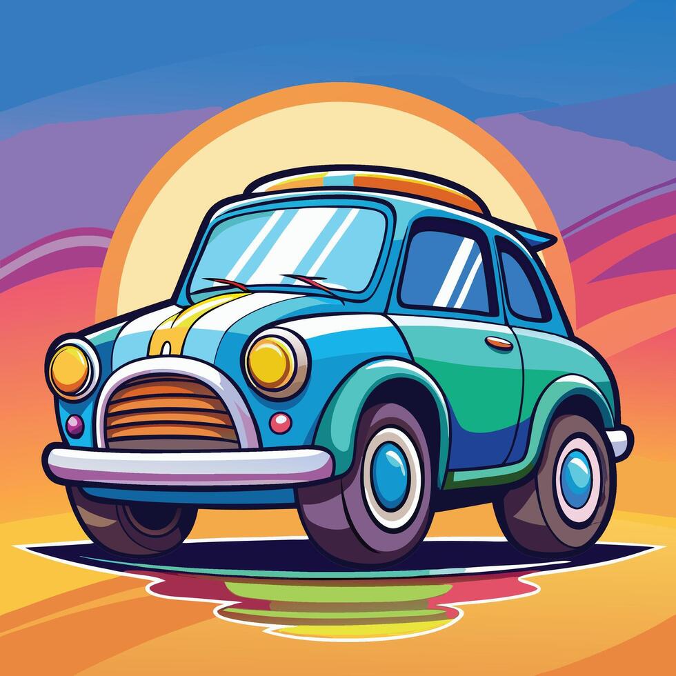 car cartoon icon illustration on solid background vector