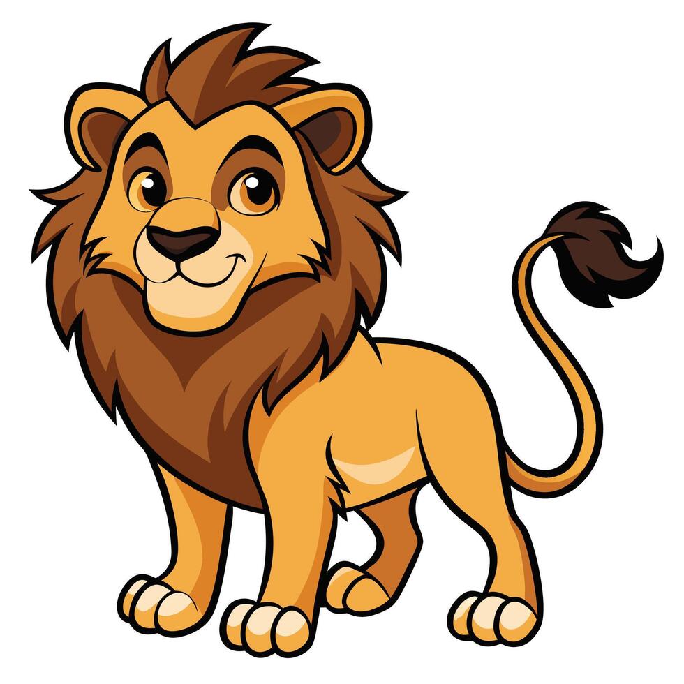 Cartoony lion artwork on white background vector