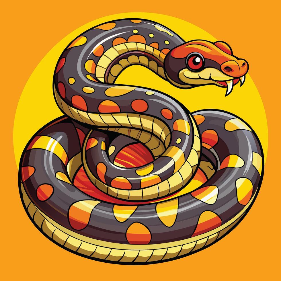 rattlesnake artwork illustration on solid background vector