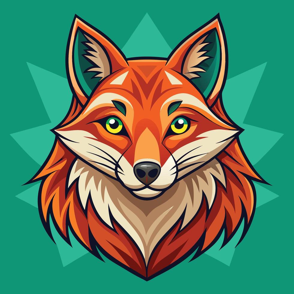 Fox icon logo illustration on solid background vector