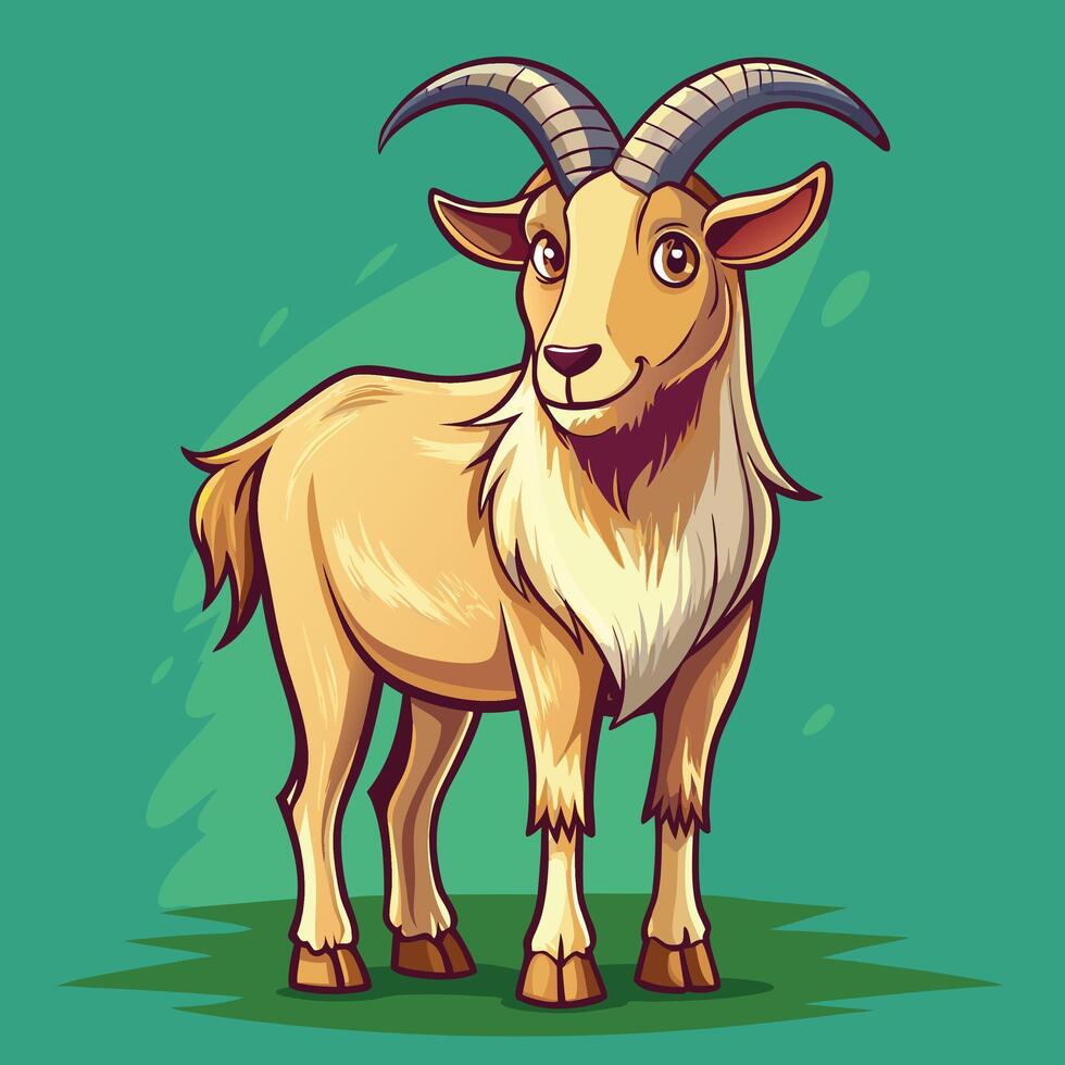 A goat illustration on soild background vector