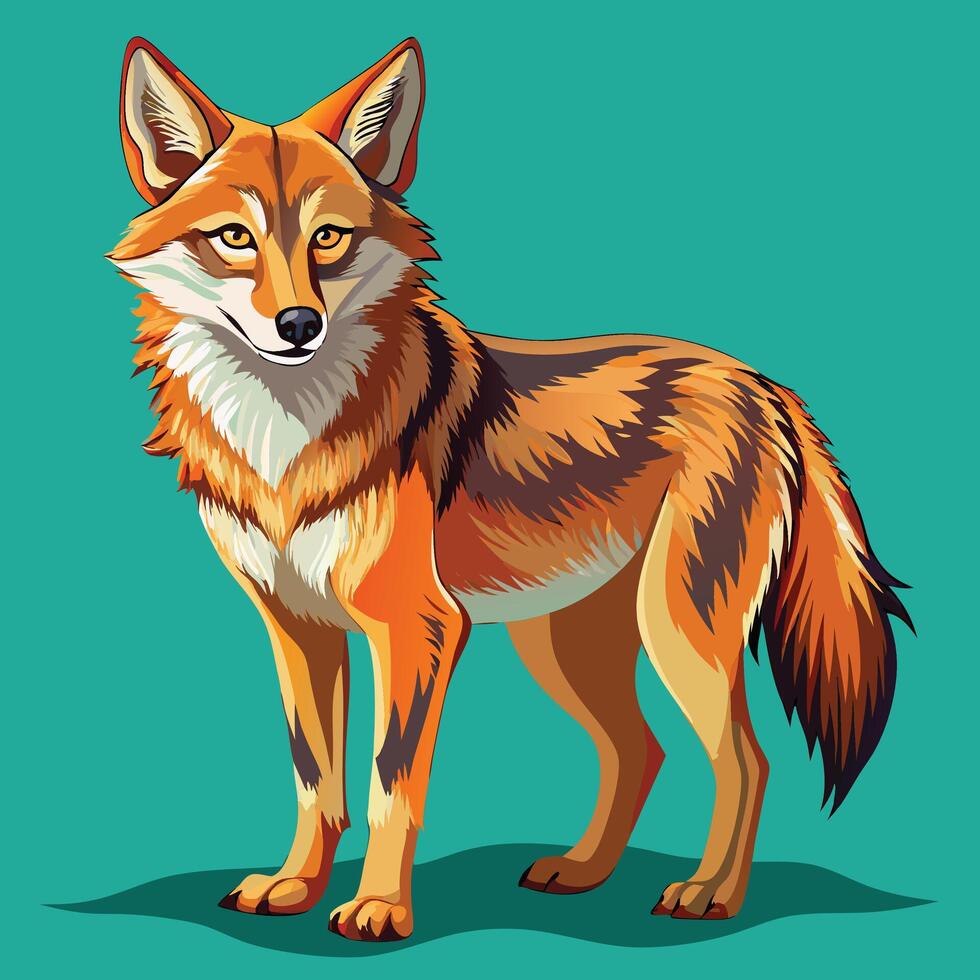 coyote vection icon illustration on solid background vector