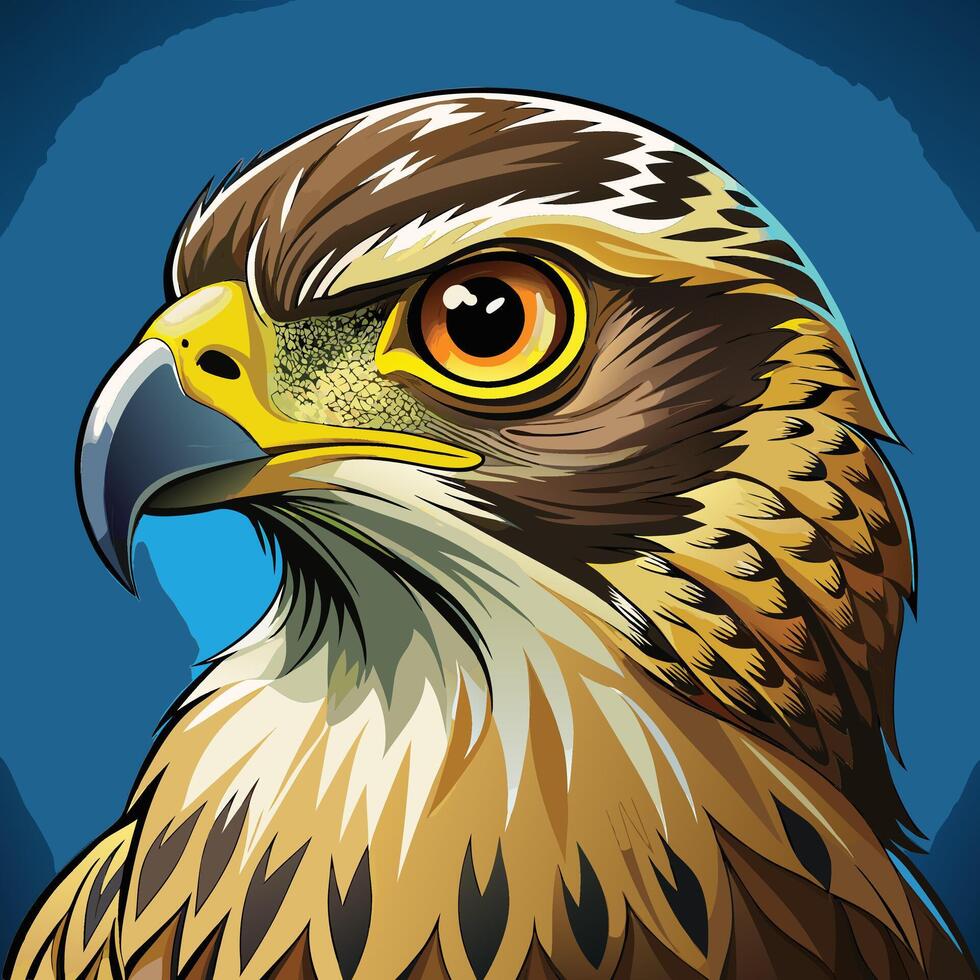 Falcon illustration on solid background vector