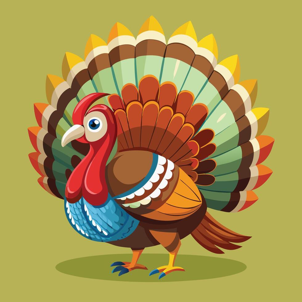 Ostrich Illustration on solid background vector