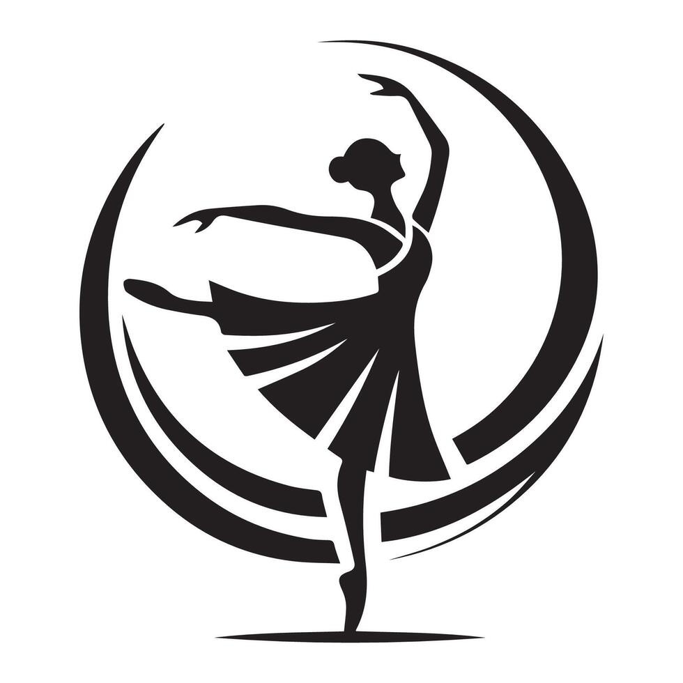 Ballet and ballerina concept logo. Abstract ballet branding logo. vector