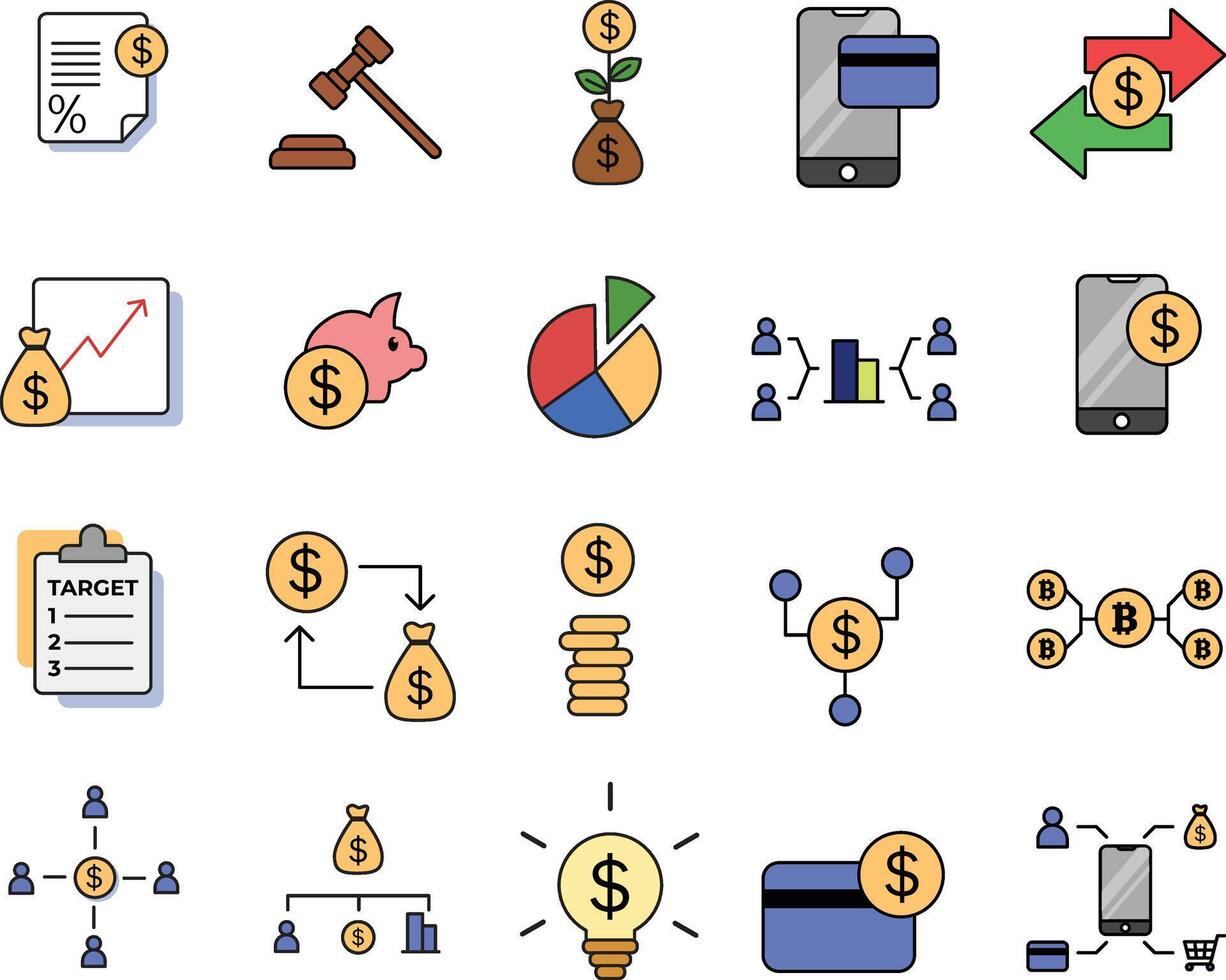 Finance and Economy Color Icon vector