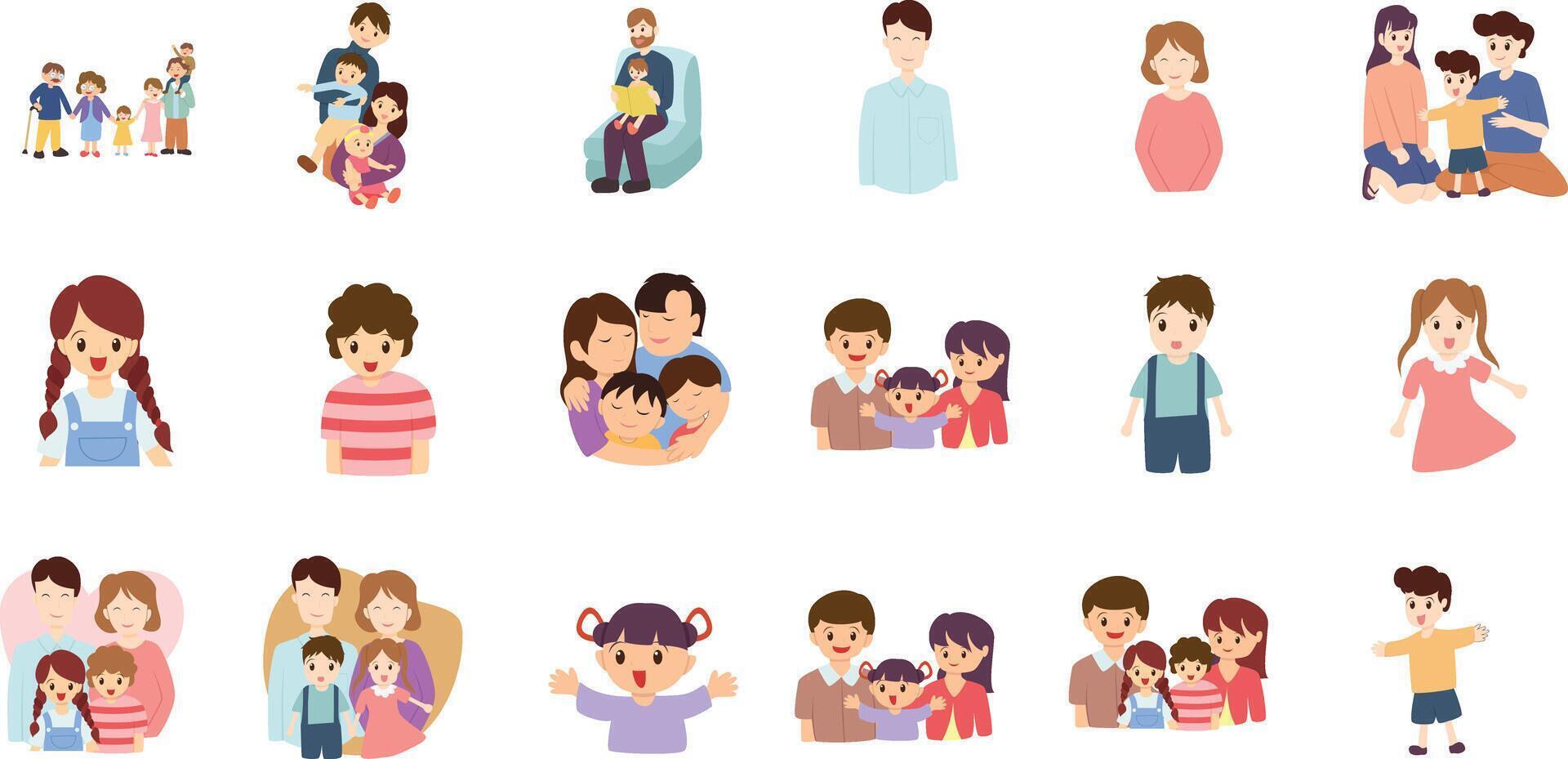 Family Flat Illustration vector