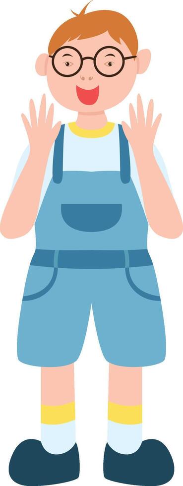 down syndrome boy wearing glasses vector