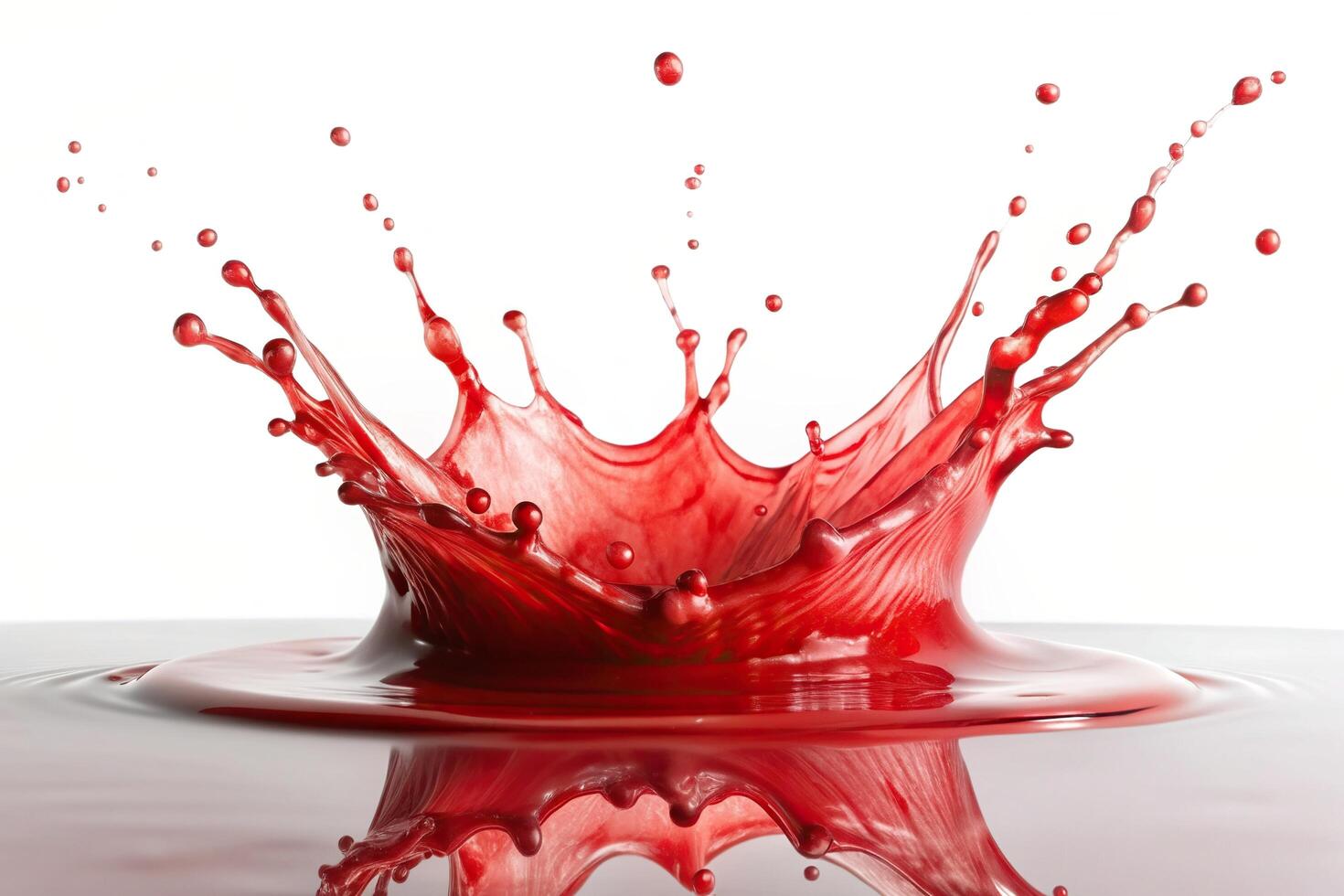Red liquid splashing into the water photo