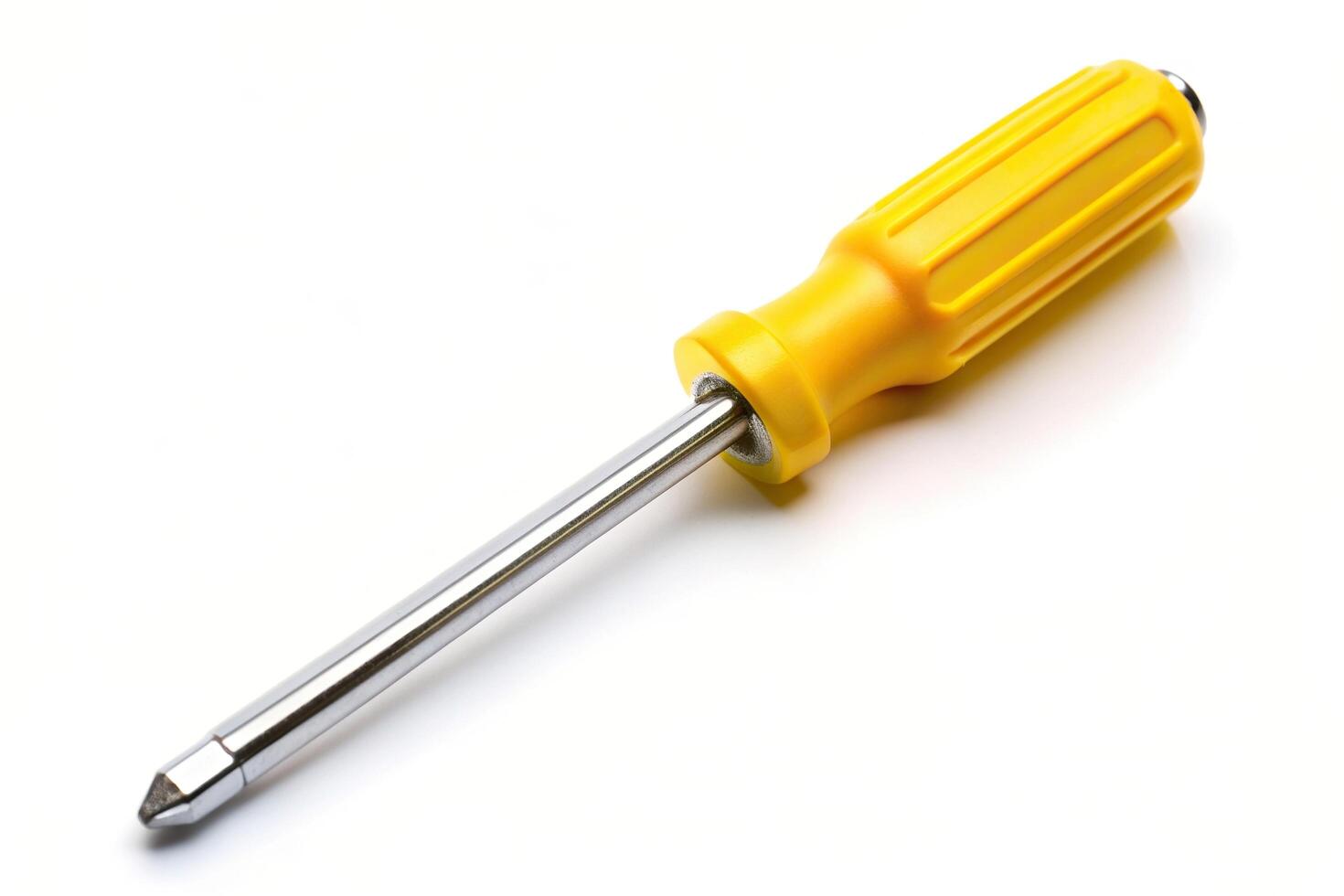 manual, utility, maintenance, white background,screwdriver, fix, hand tool, isolated, metal, DIY, household, repair, macro, equipment, Yellow screwdriver isolated on a white background photo