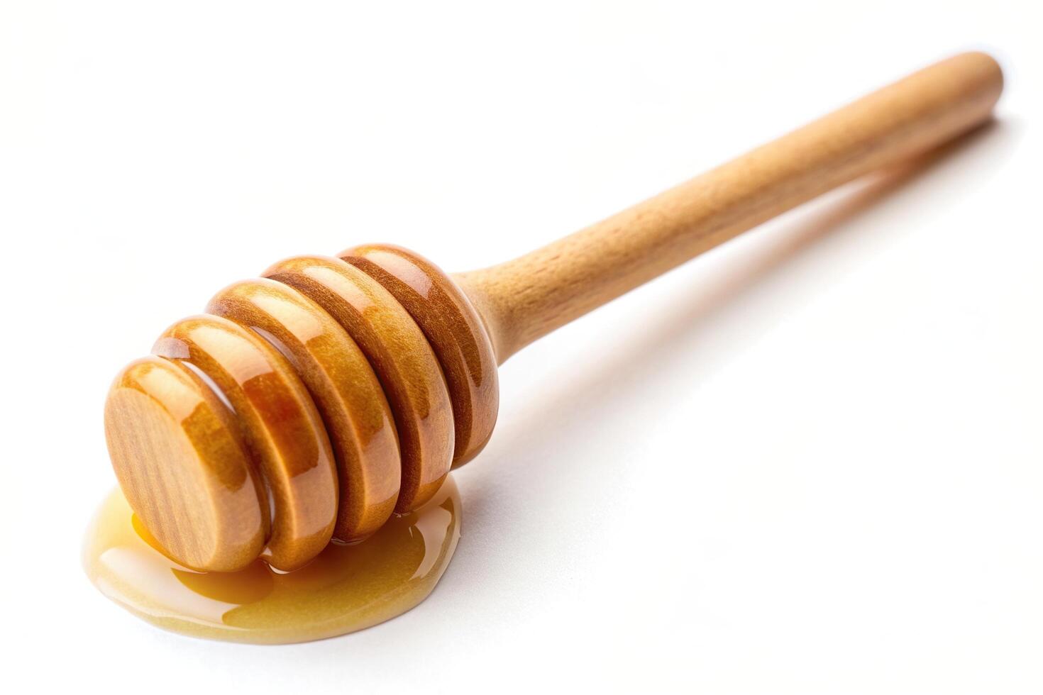 lunch, tool, kitchen, dessert, drizzle, artisan, appetizer,wooden honey dipper, condiment, breakfast, craftsmanship, drip, Wooden honey dipper with a drip isolated on a white background photo