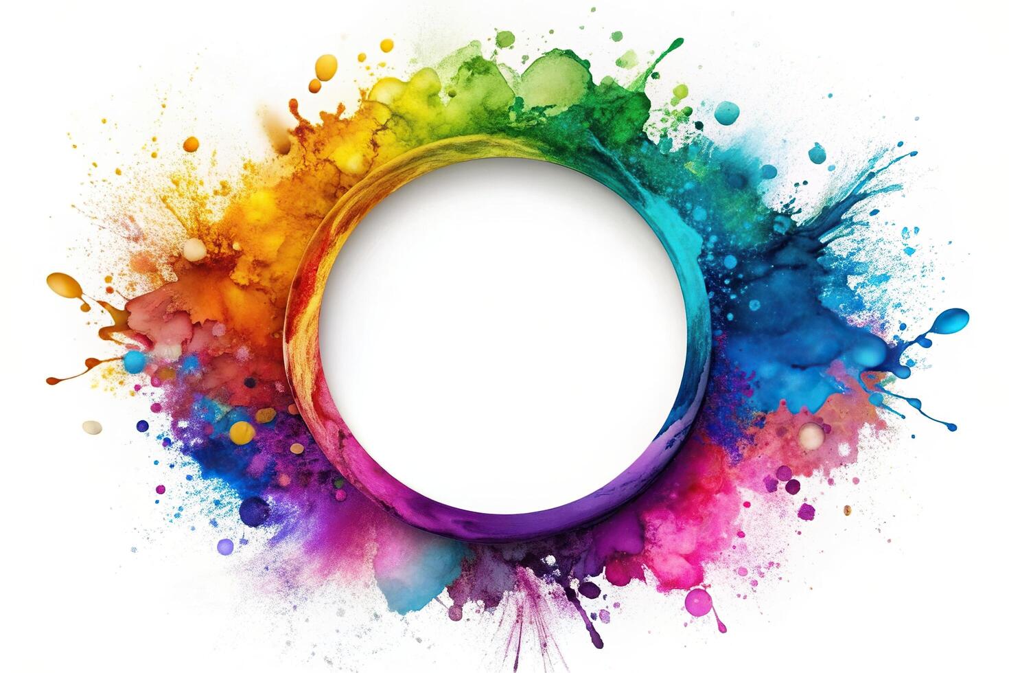 Ink abstract splash circle isolated on a background with an asymmetrical arrangement, creativity, watercolor, artistic, asymmetrical, art, isolated on white, liquid, texture, ink, design photo