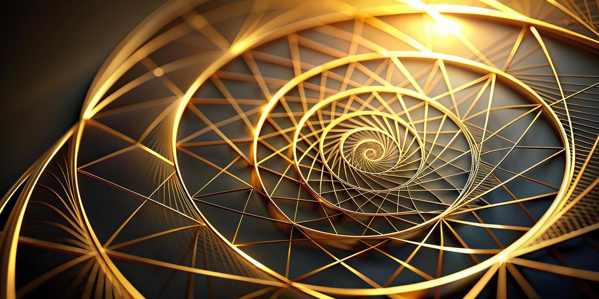 A close up of a golden spiral created using sacred geometry showcasing the mesmerizing depth of field, composition, spiral, beauty,golden spiral, proportional, mesmerizing photo