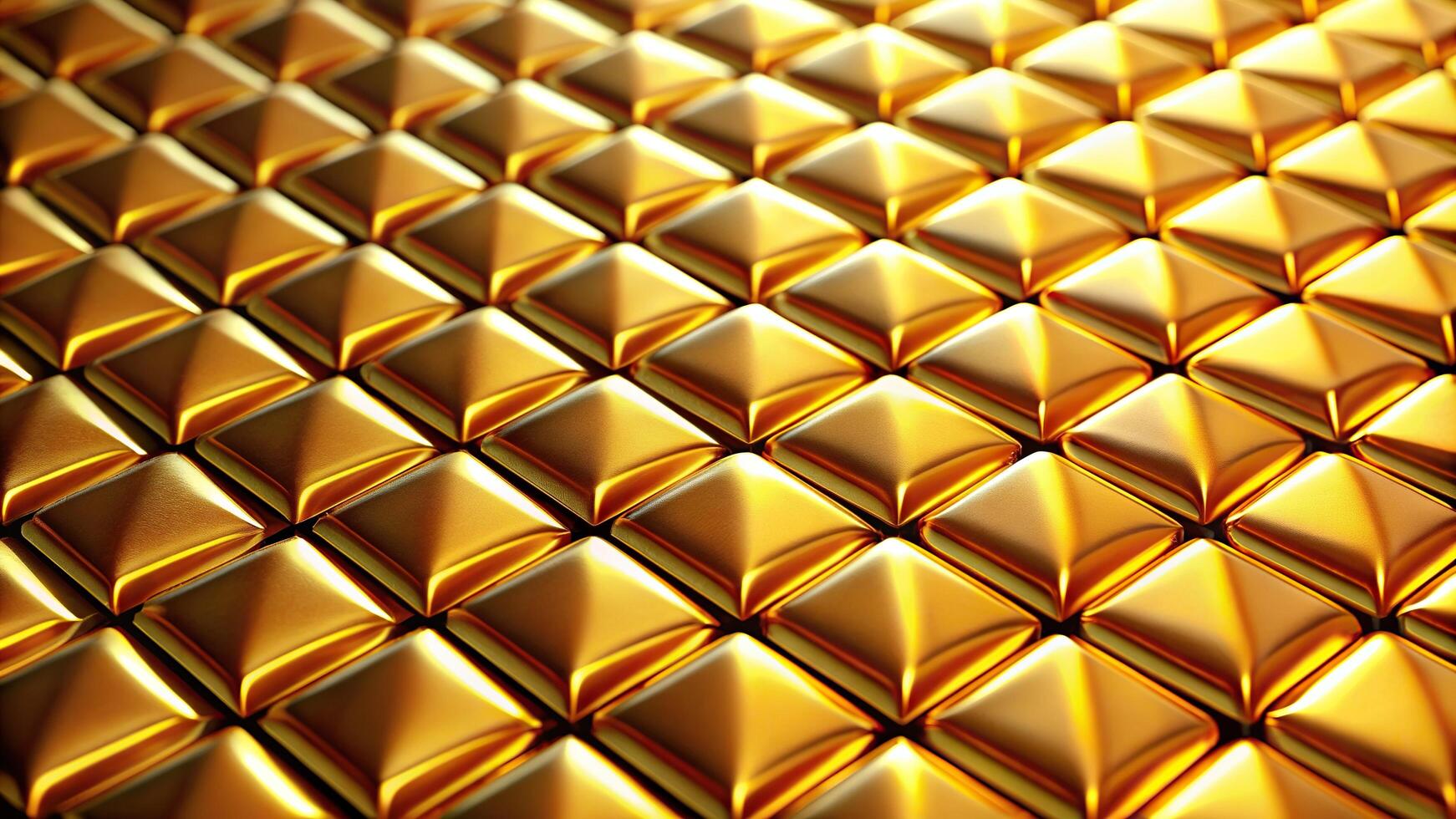 Golden 3d background with squares and triangles photo