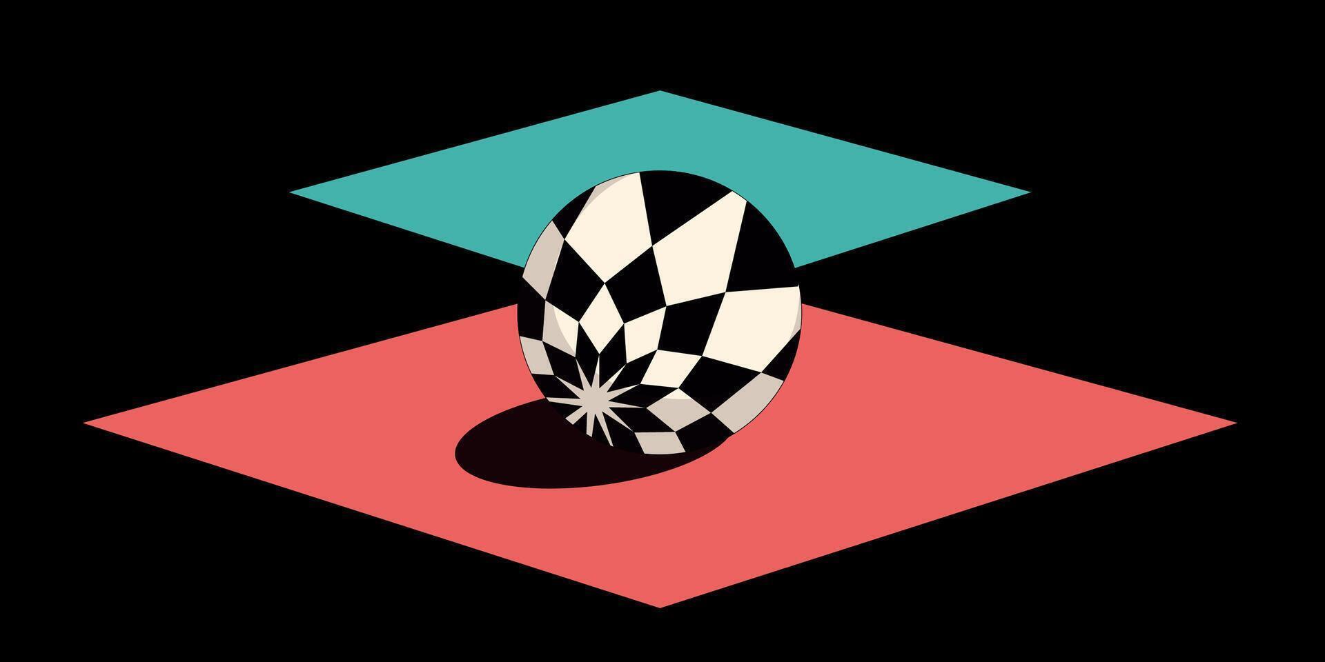 Psychedelic retro art. Inspirational retro poster with geometric elements, retro palette. vector