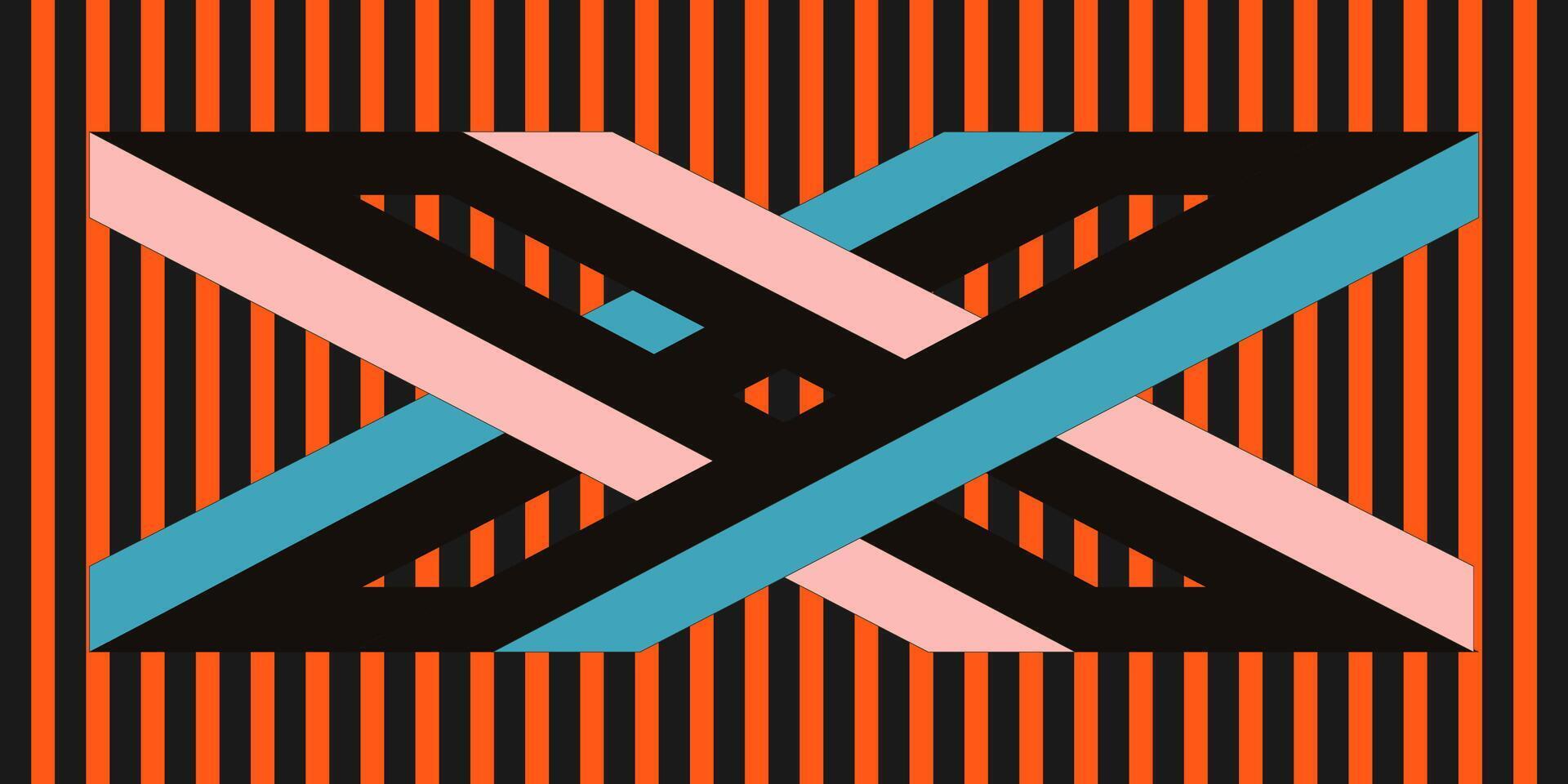 Psychedelic retro art. Inspirational retro poster with geometric elements, retro palette. vector