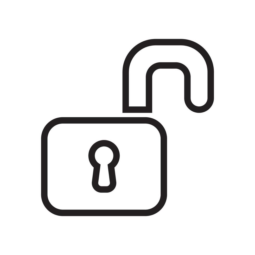 Open Access Symbol or Unlocked Padlock Icon vector