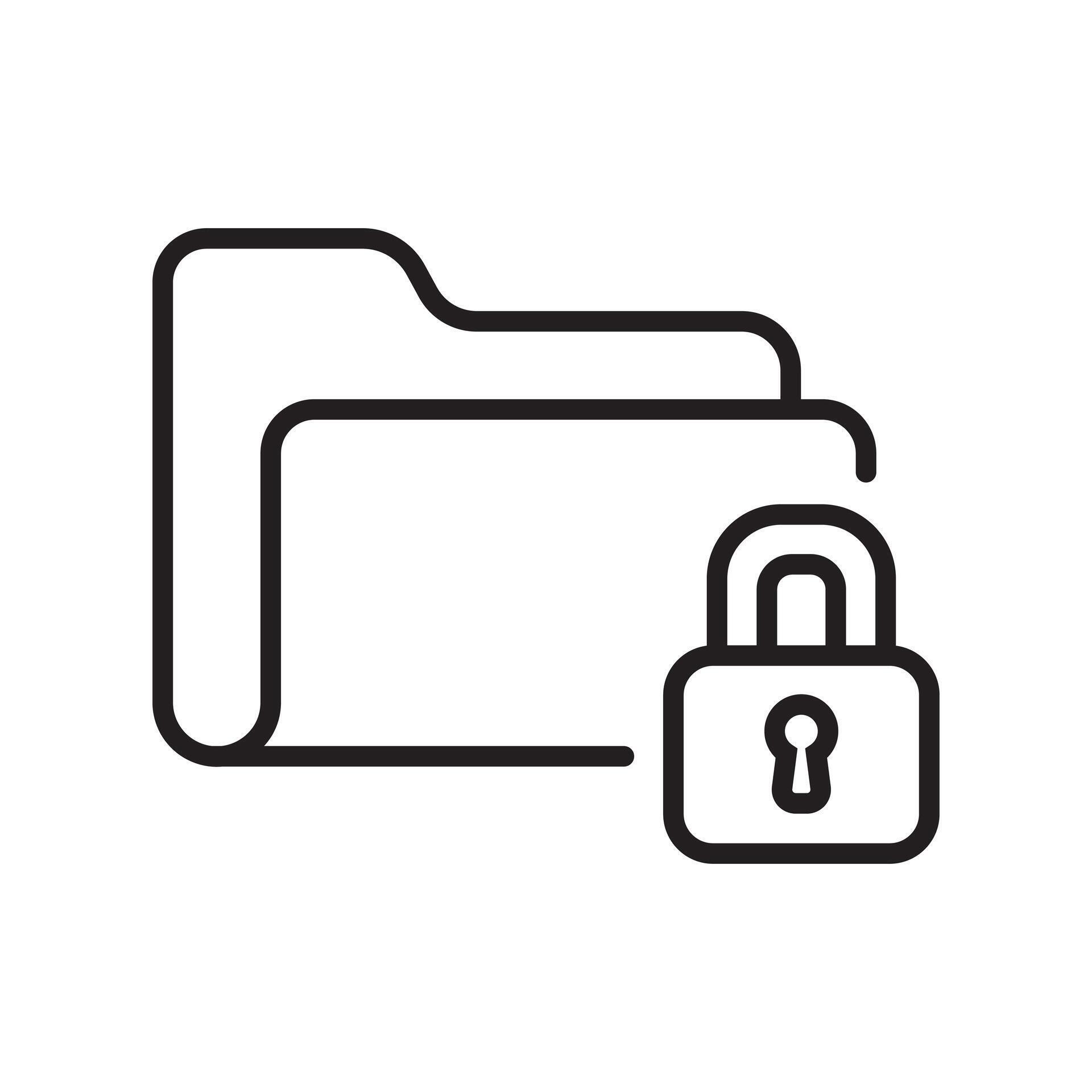 Secured Data Folder Icon 49940264 Vector Art at Vecteezy