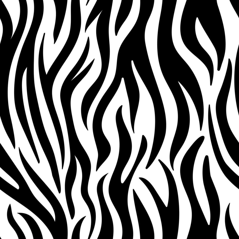 Monochrome Zebra Stripes Seamless Pattern vector