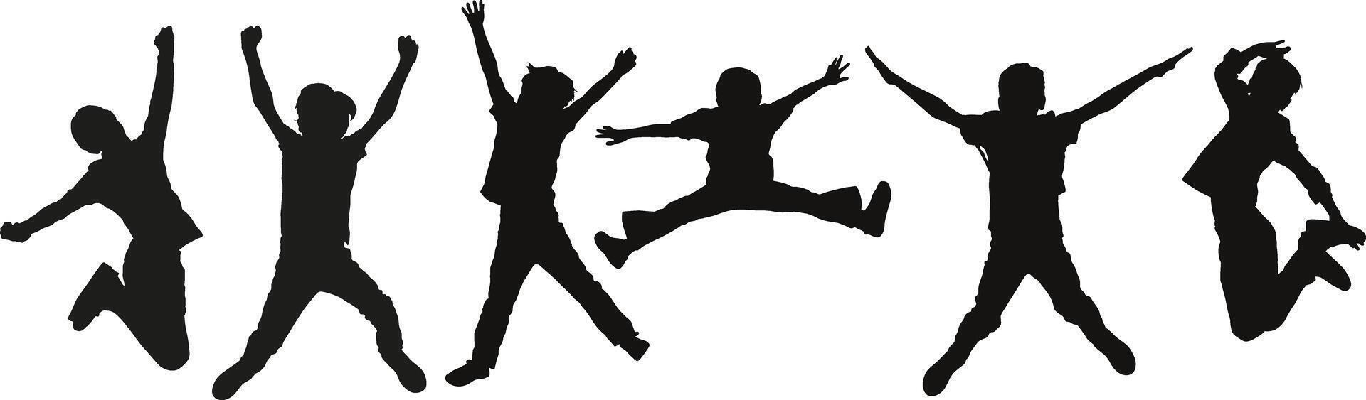 people silhouette kids 13 vector