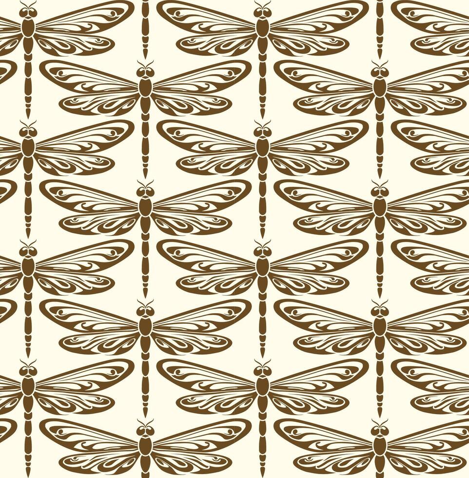 dradonfly decorative background seamless pattern illustration vector