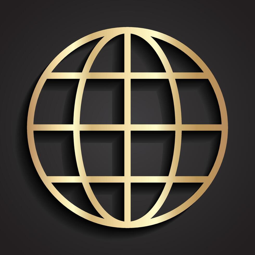 simple globe 3d shape on dark background illustration vector