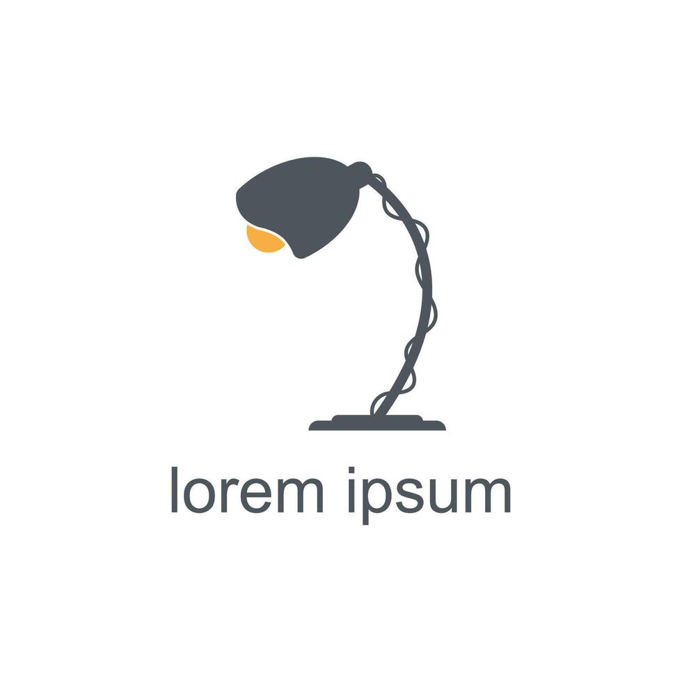 Unique Table Lamp Logo Design vector