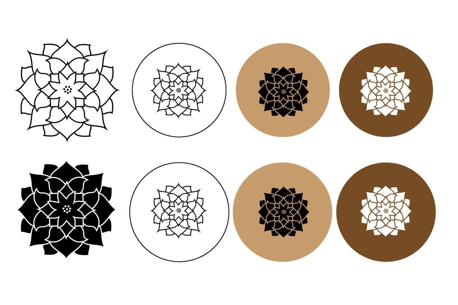 Lotus flower design, set, Yoga abstract collection vector