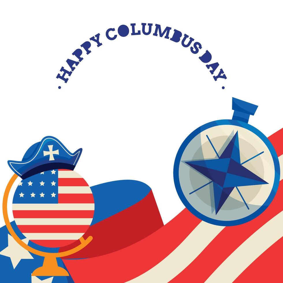 Flat columbus day background vector
