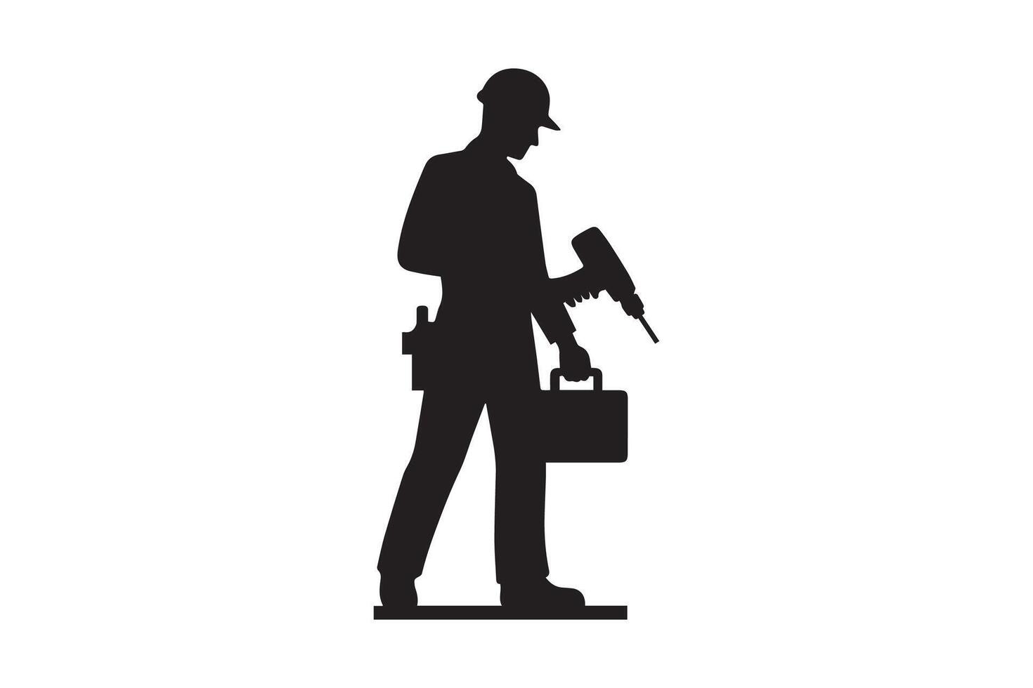 construction worker silhouette vector