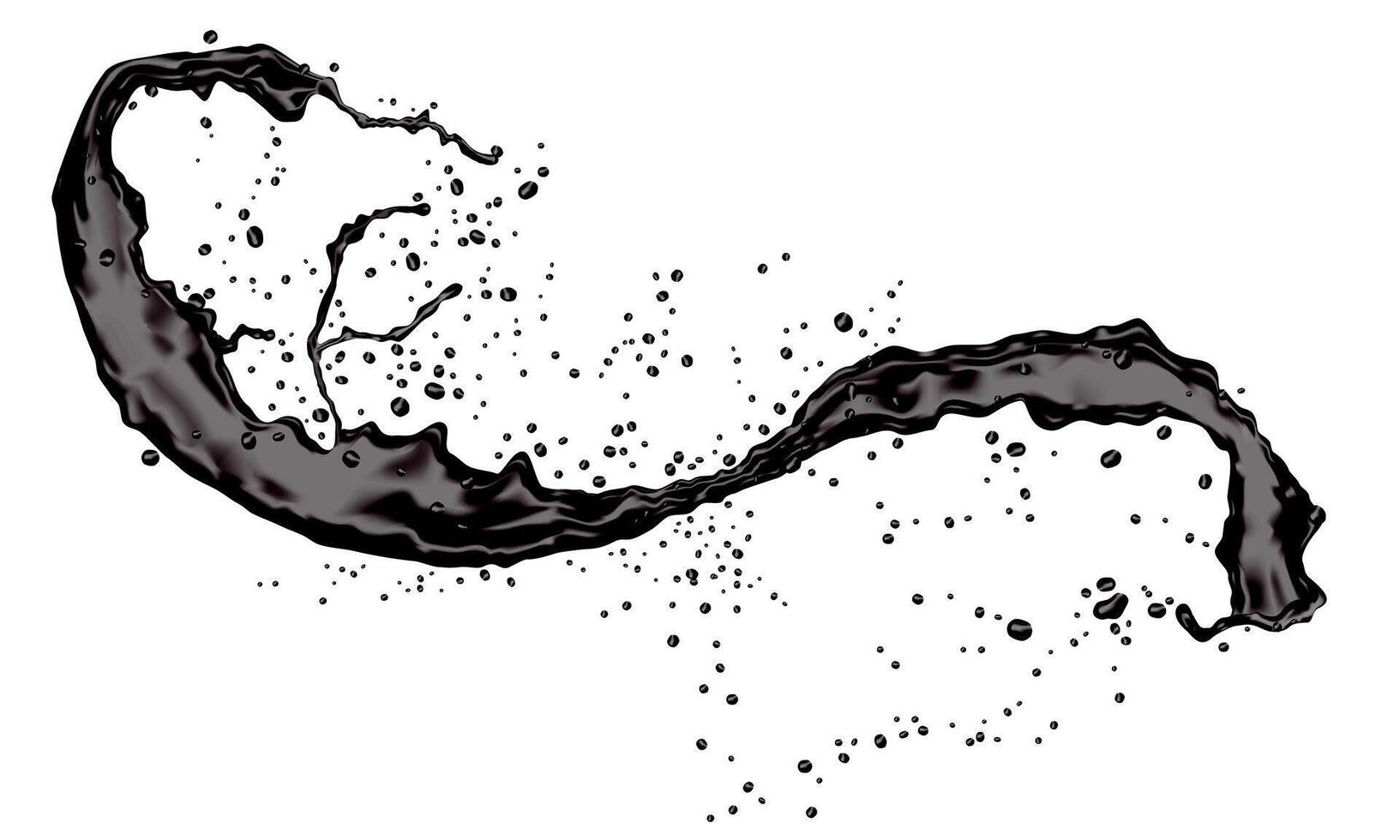 Realistic black ink splash on white background vector