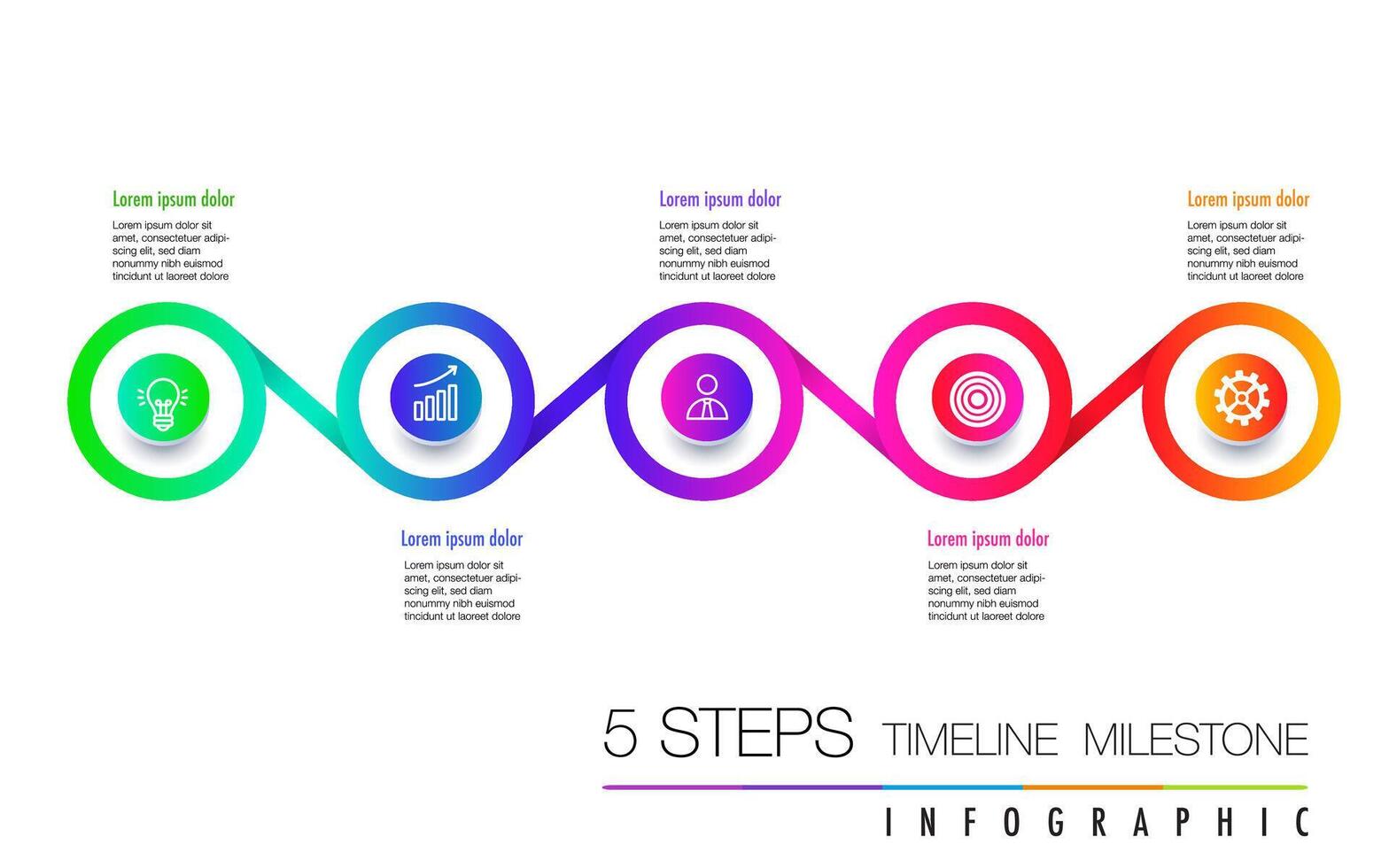 5 steps infographic for business presentation vector
