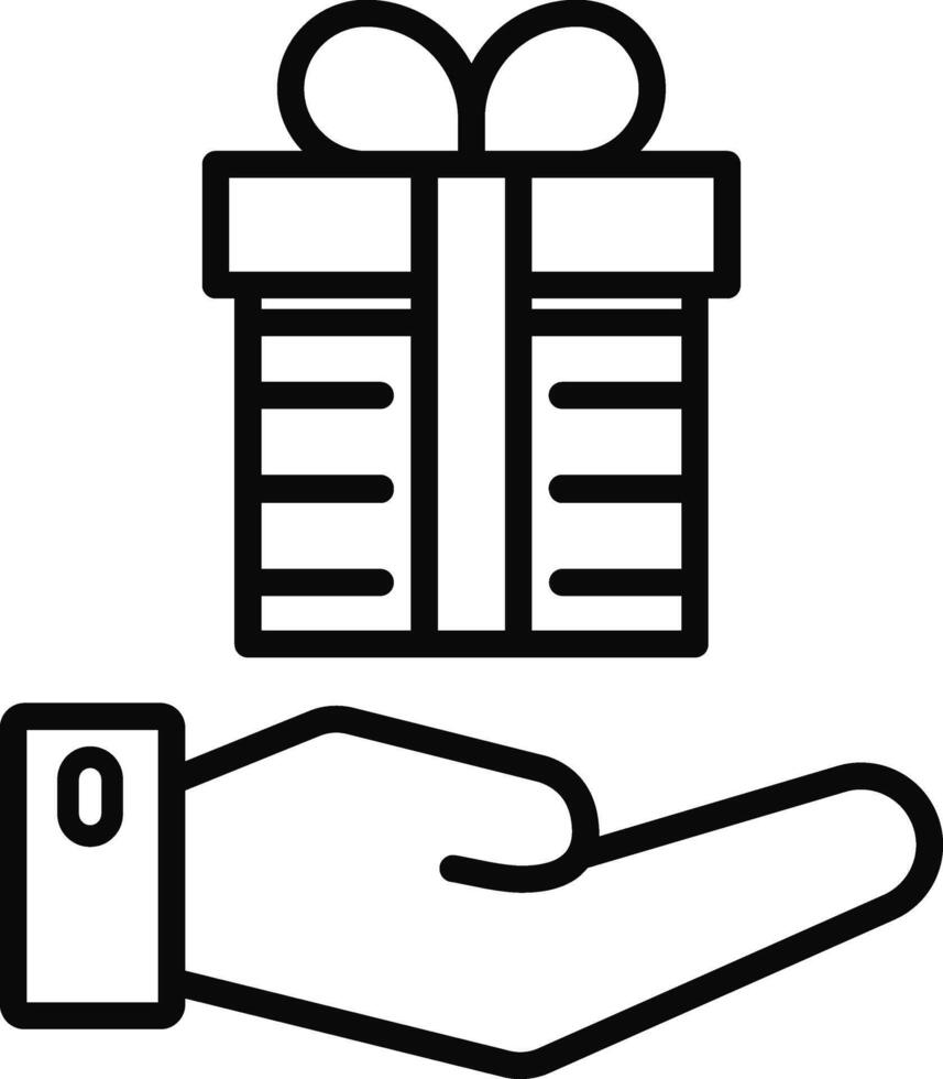 Rounded Stroke Gift Icon vector
