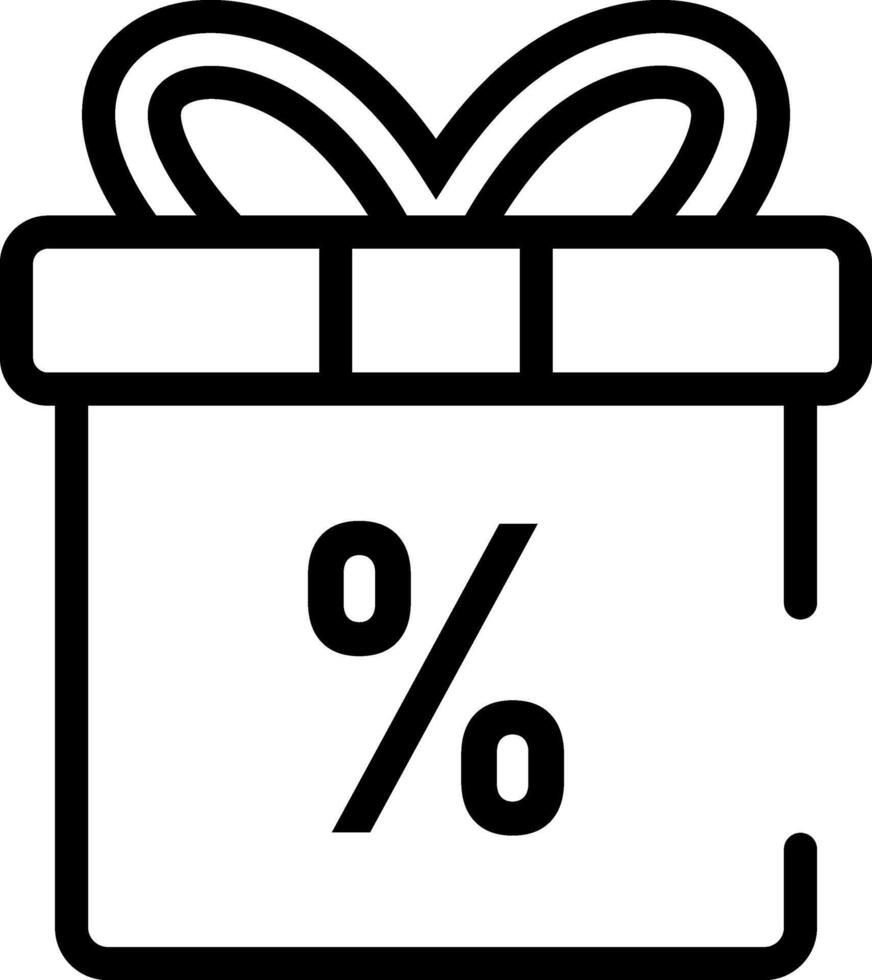 Rounded Stroke Gift Icon vector