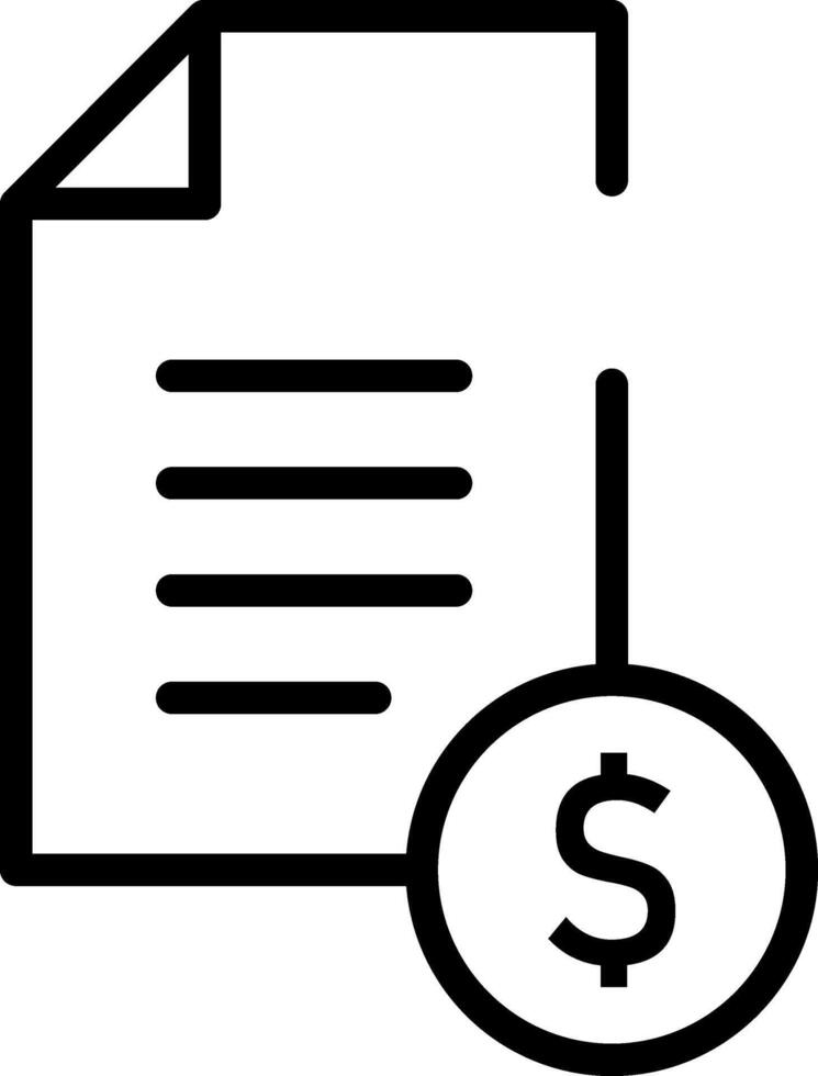 Rounded Stroke Invoice Icon vector