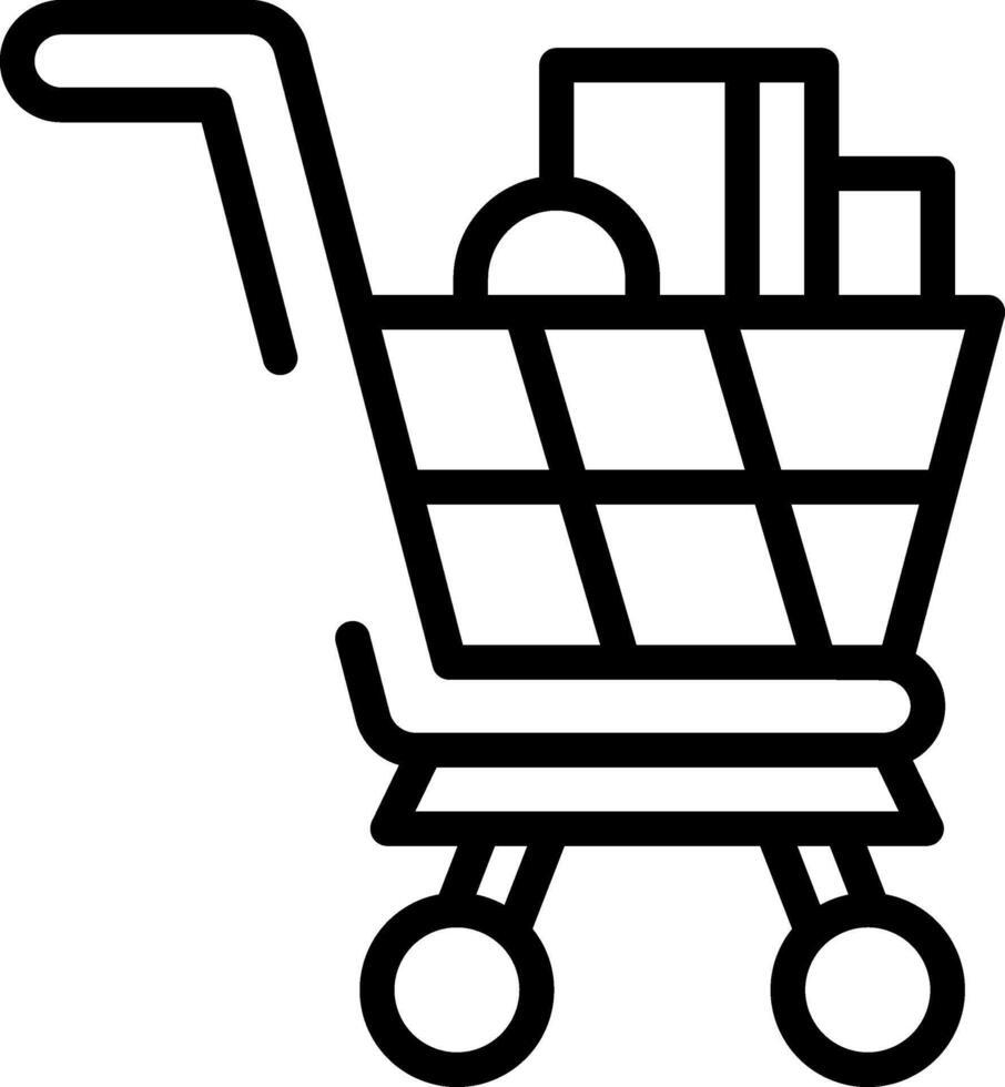 Rounded Stroke Shopping Cart Icon vector