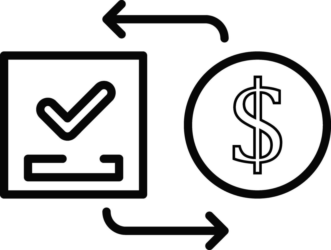 Rounded Stroke Pay Upon Delivery Icon vector