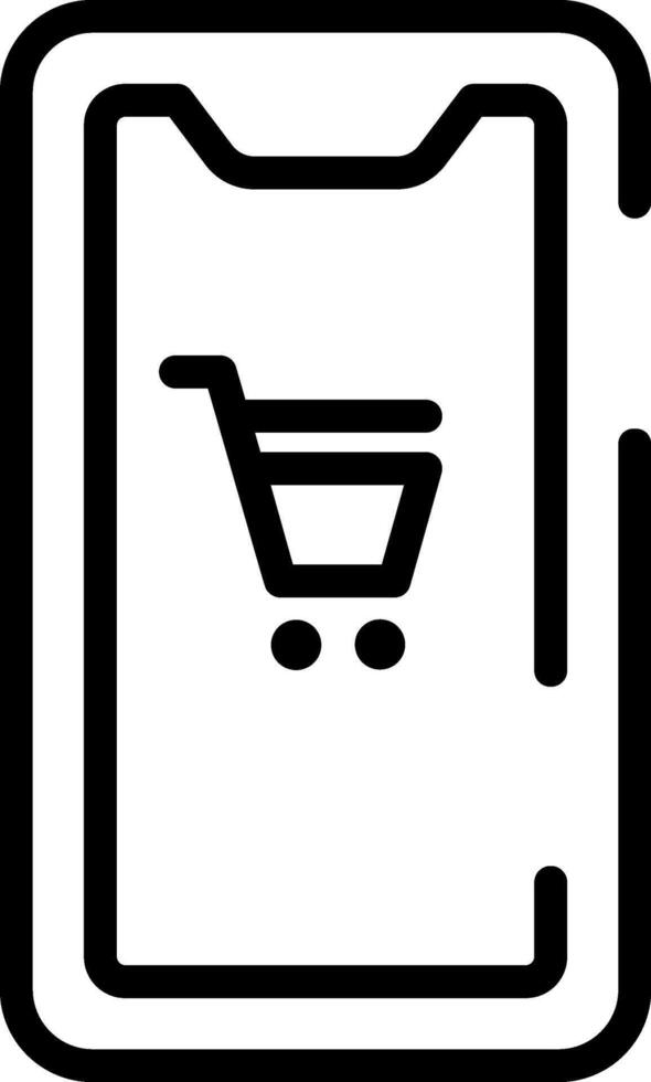 Rounded Stroke Online Shopping Icon vector