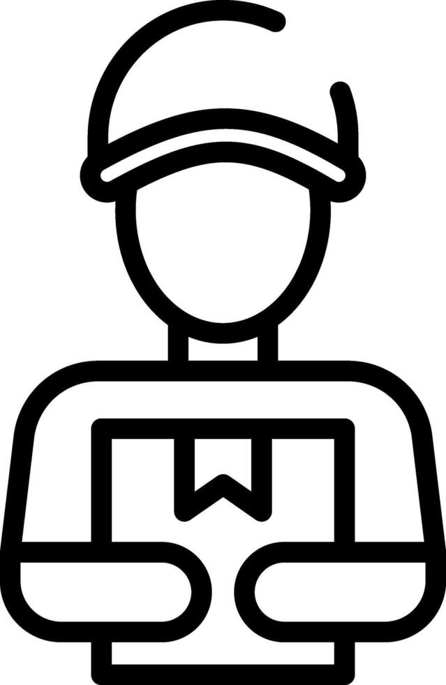 Rounded Stroke Delivery Man Icon vector