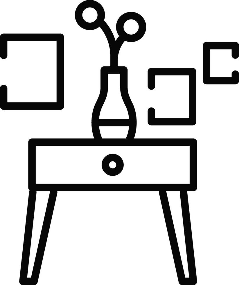Rounded Stroke Furniture Icon vector