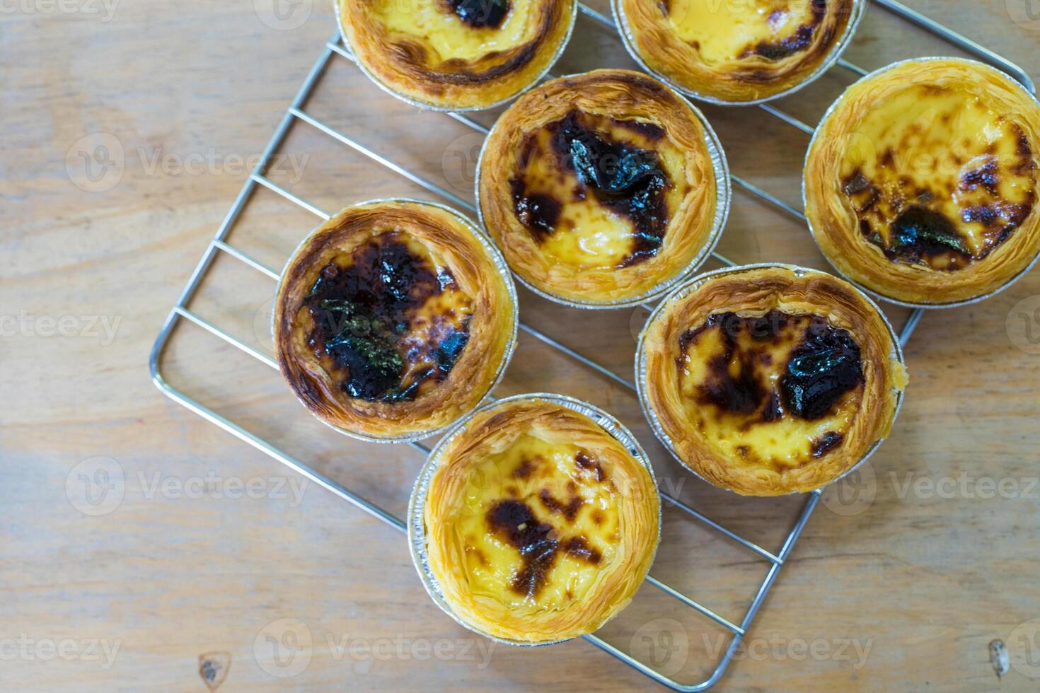 Homemade sweet egg tart ready to eat photo