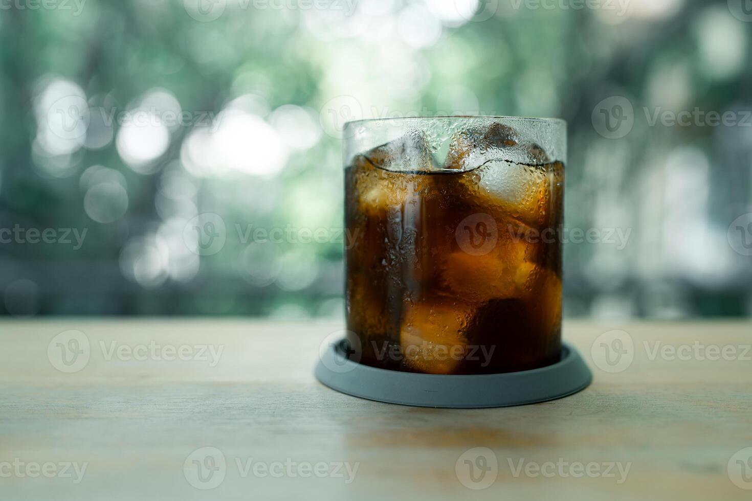 Morning cup of ice black coffee photo